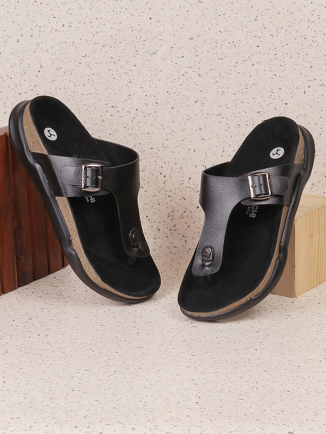 

Mochi Men Black Comfort Sandals