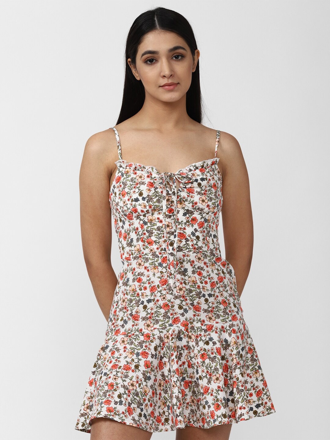 

FOREVER 21 White Floral Dress