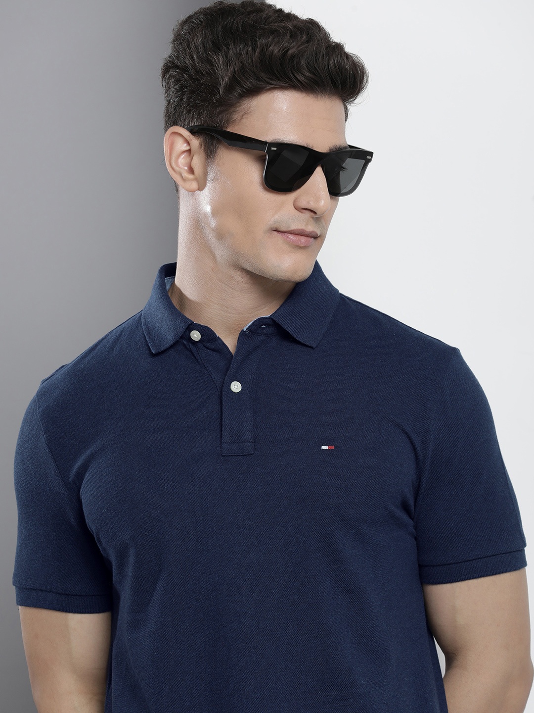 

Tommy Hilfiger Polo Collar Pure Cotton T-shirt, Navy blue