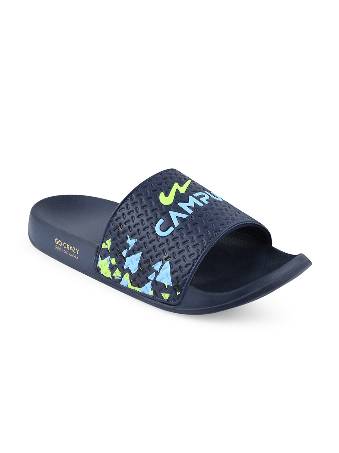 

Campus Men Blue Printed Sliders