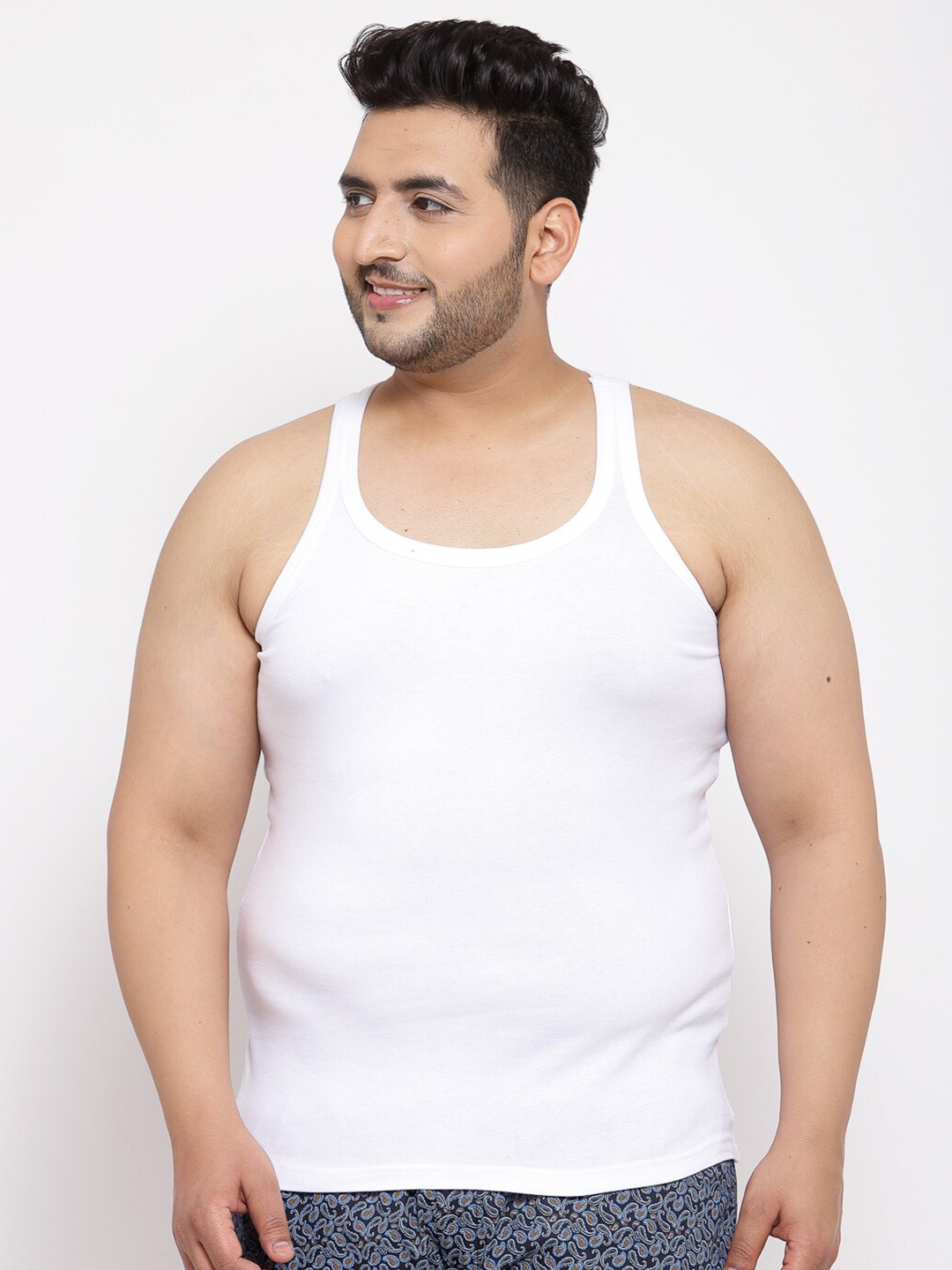 

plusS Men White plus size T-shirt vest