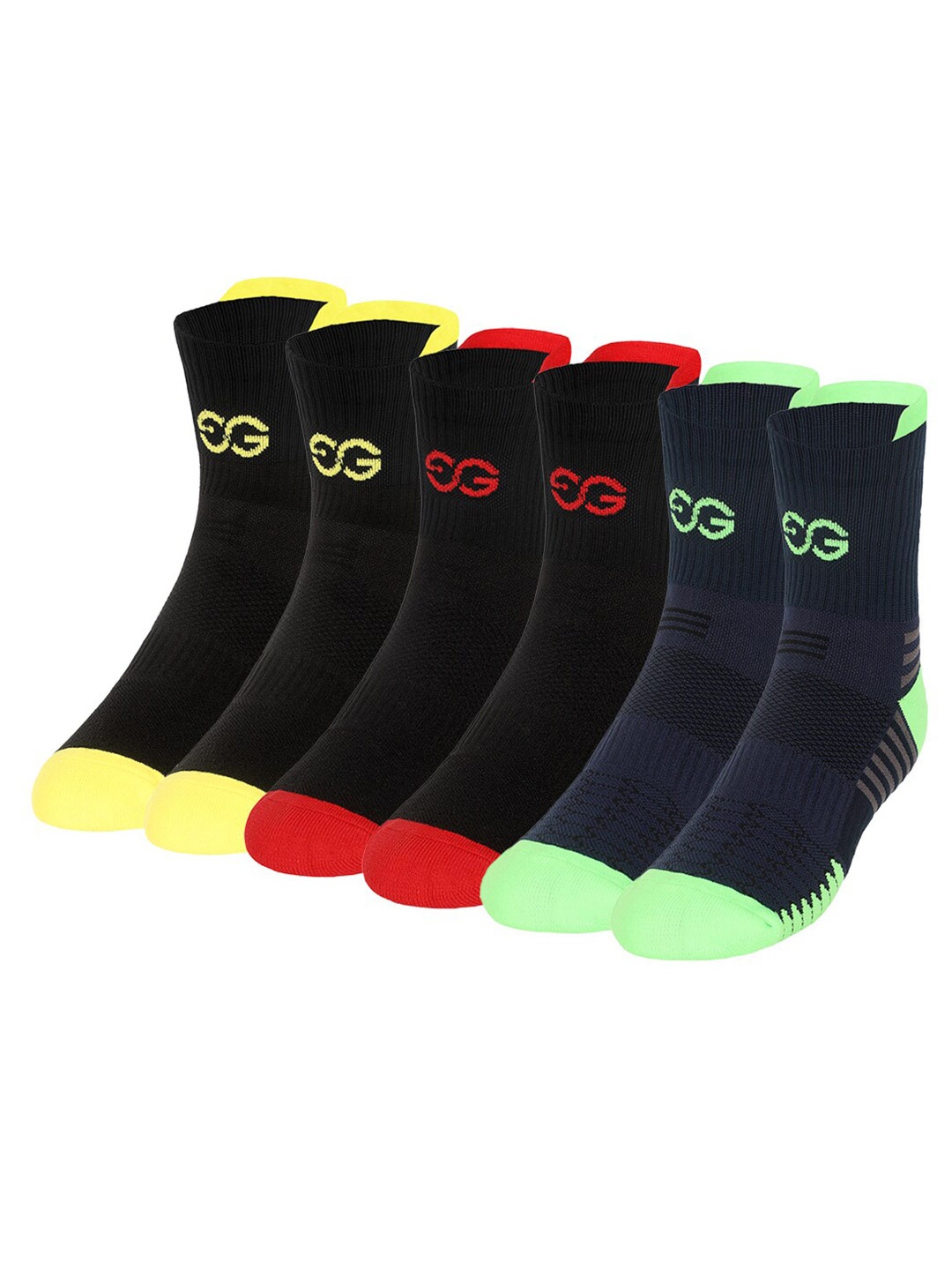 

SuperGear Men Pack of 3 Workout Ankle Length Sports Socks, Black
