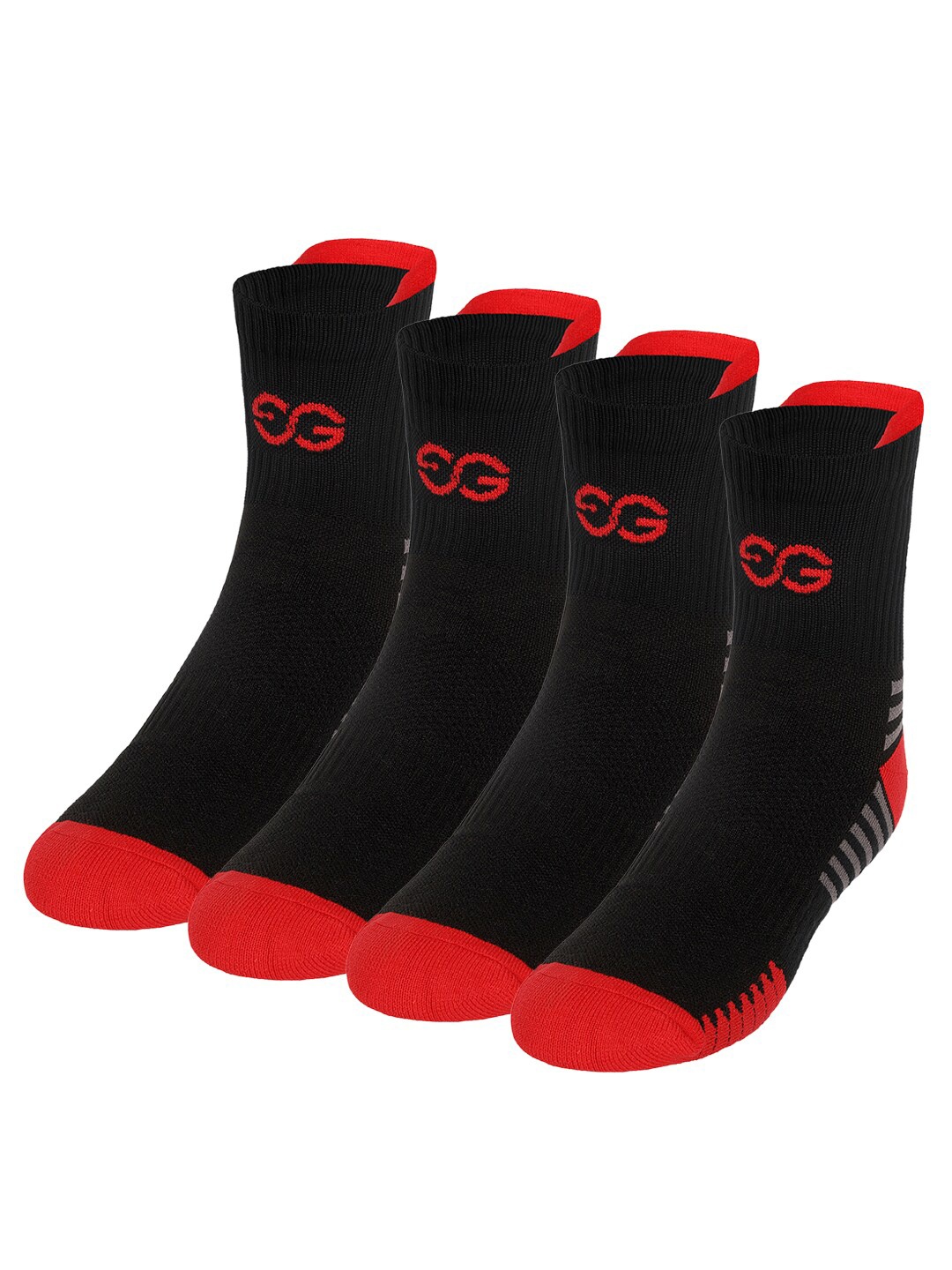 

SuperGear Men Workout Pack of 2 Ankle Length Cotton Sports Socks, Red