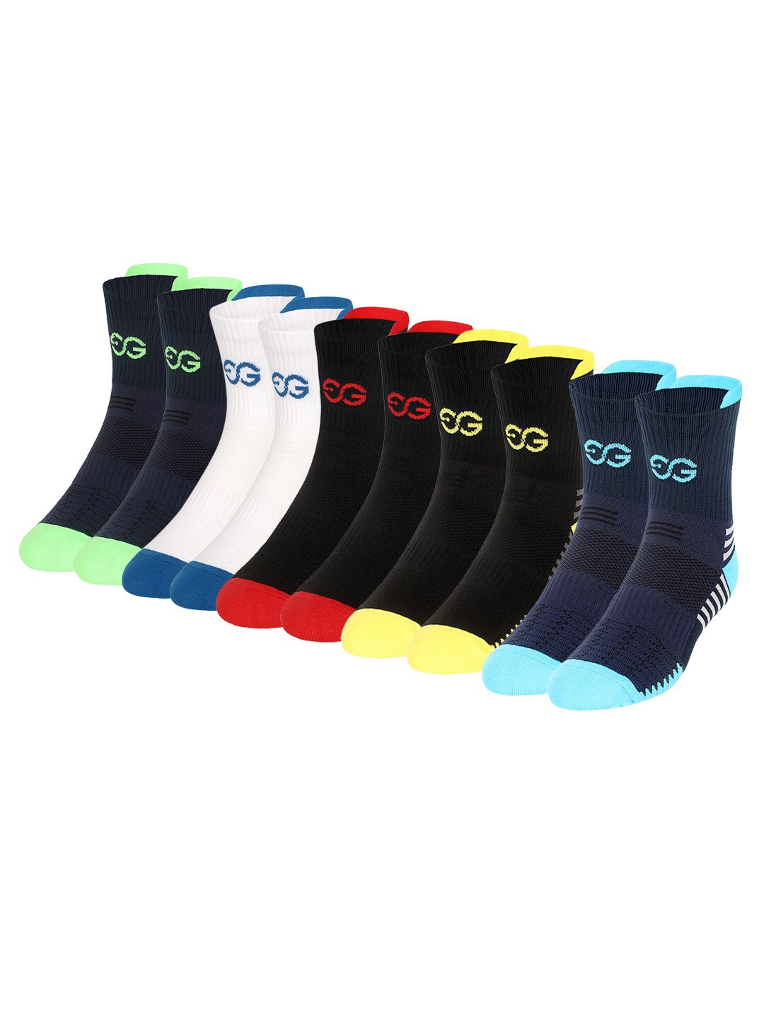 

SuperGear Men Workout Pack of 5 Ankle Length Cotton Sports Socks, Blue