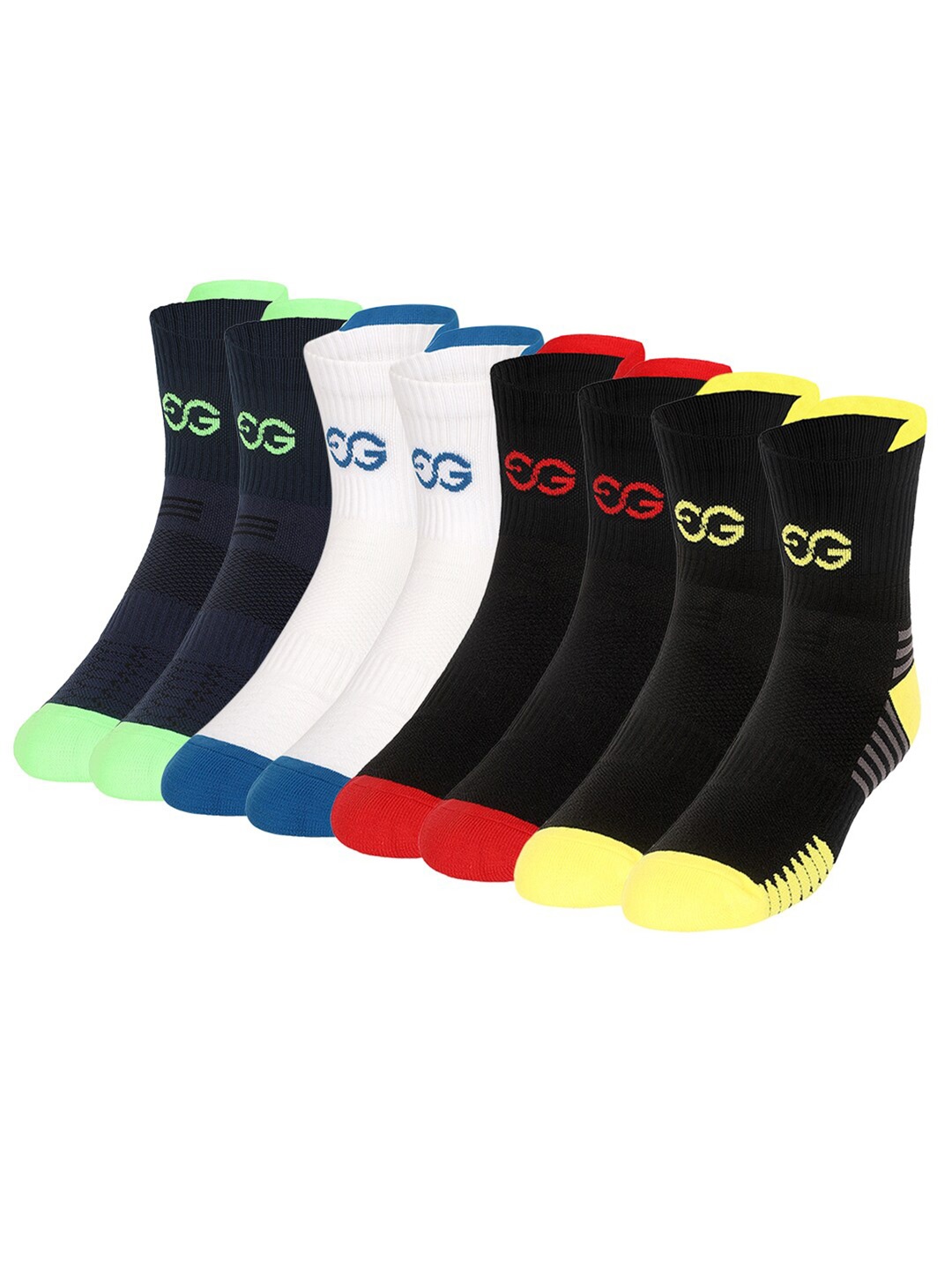 

SuperGear Men Workout Pack of 4 Ankle Length Cotton Sports Socks, White