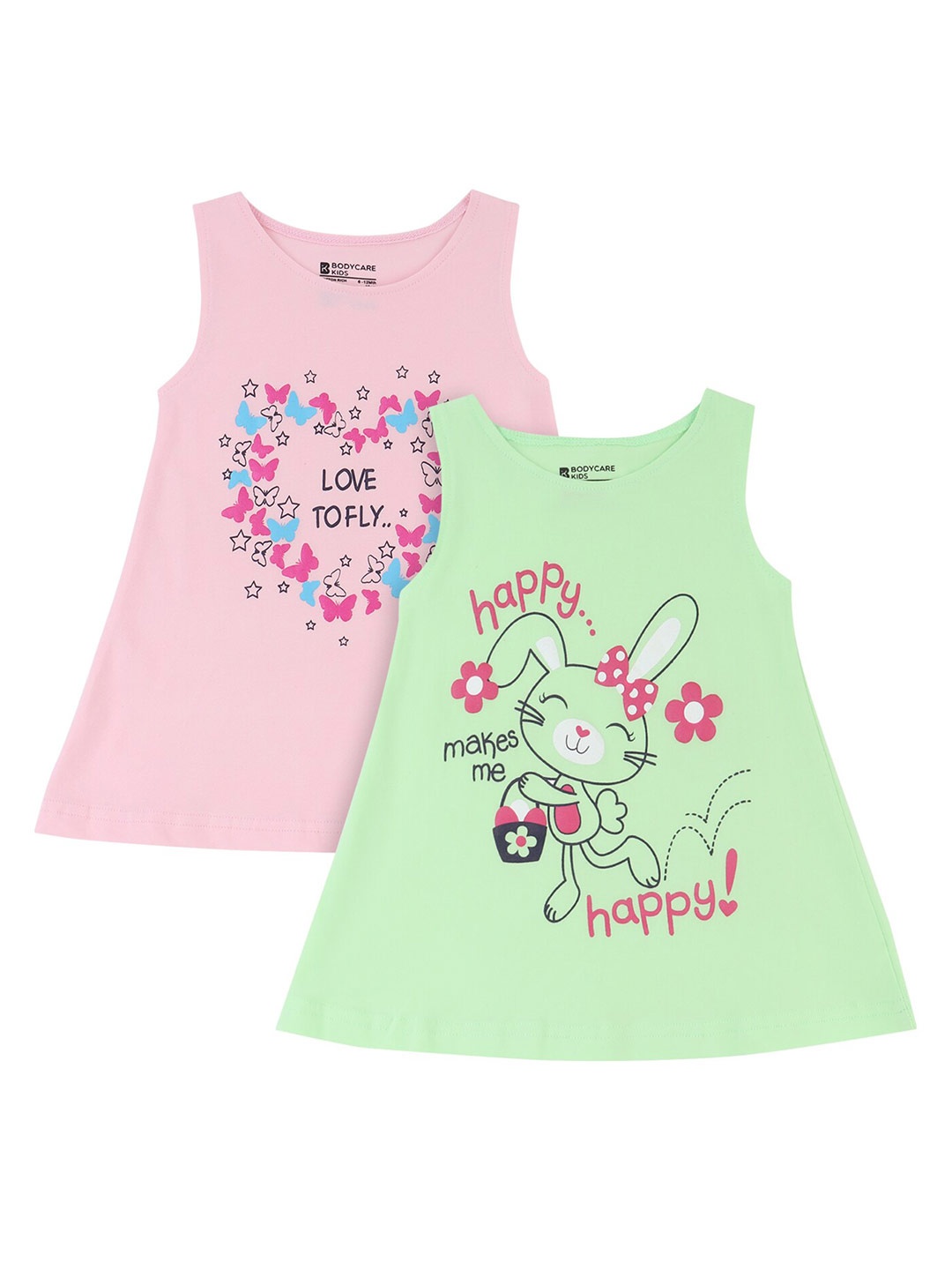 

Bodycare Set Of 2 Pink & Green A-Line Dress