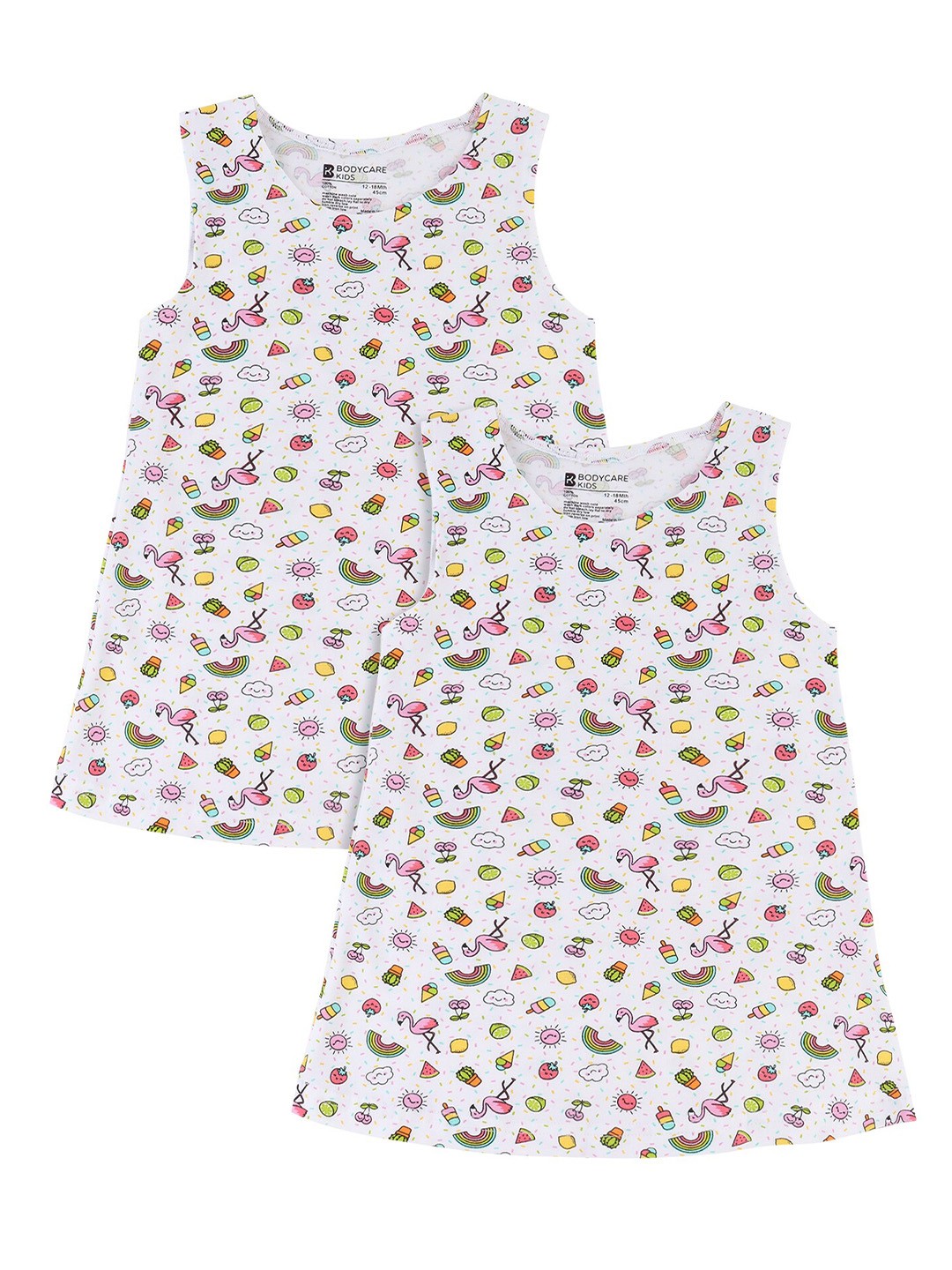 

Bodycare Kids Girls Pack of 2 White Conversational A-Line Dress