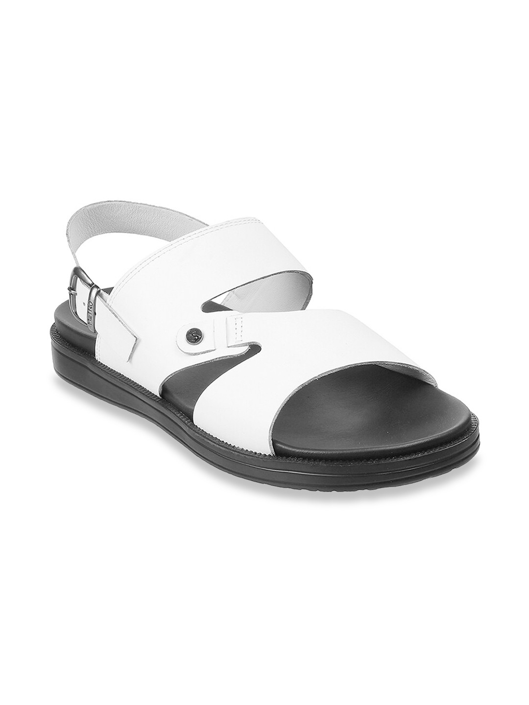 

Metro Men White & Black Comfort Sandals
