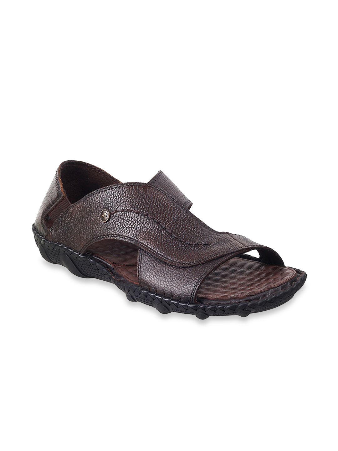 

Metro Men Brown & Black Leather Comfort Sandals