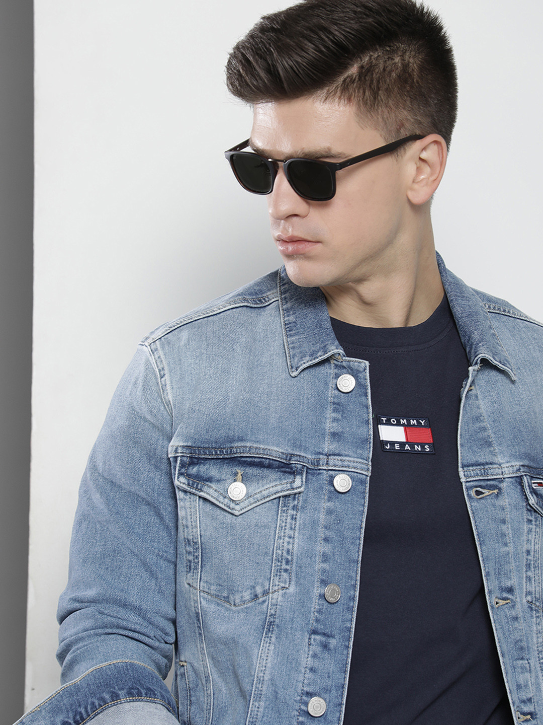 

Tommy Hilfiger Men Blue Solid Denim Jacket