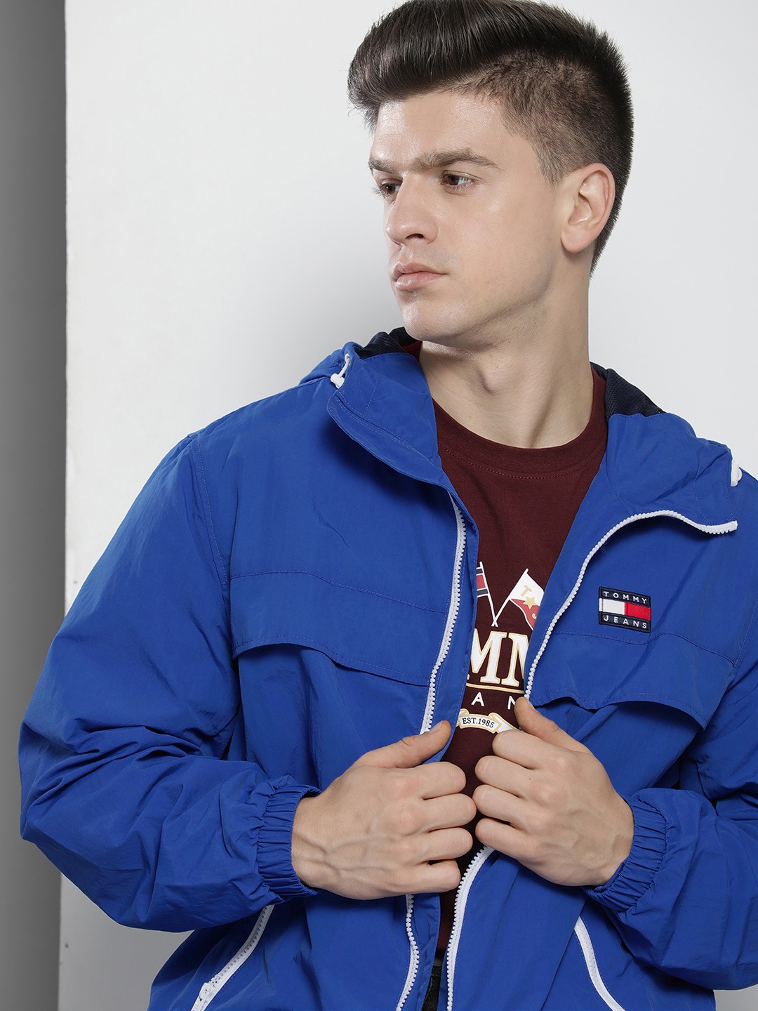 

Tommy Hilfiger Men Blue Bomber Jacket