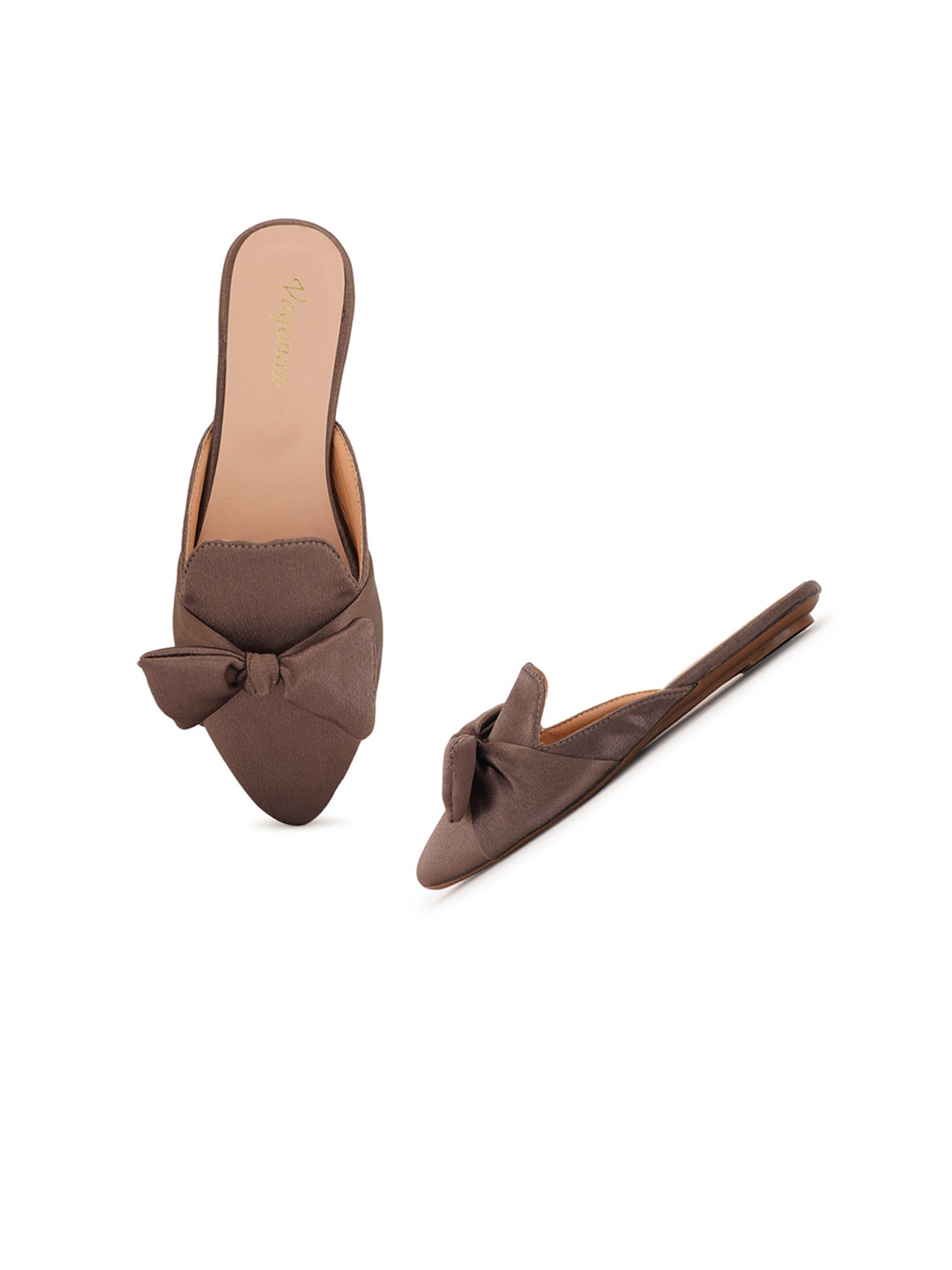 

VAYONAA Women Brown Bows Embellished Mules