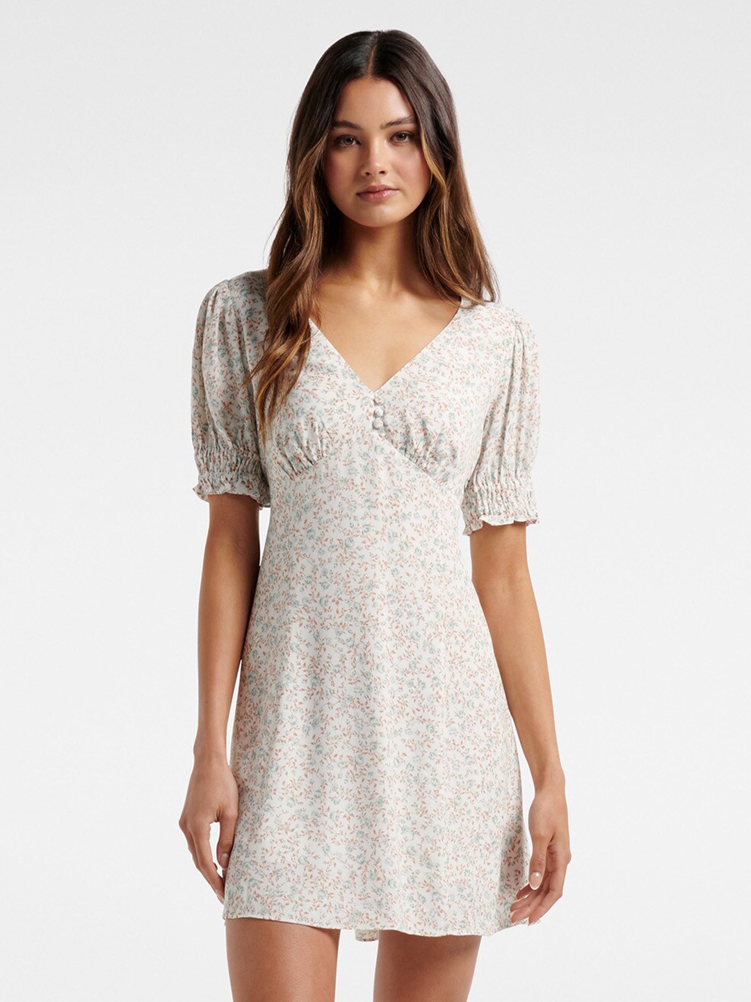 

Forever New White Floral Empire Mini Dress