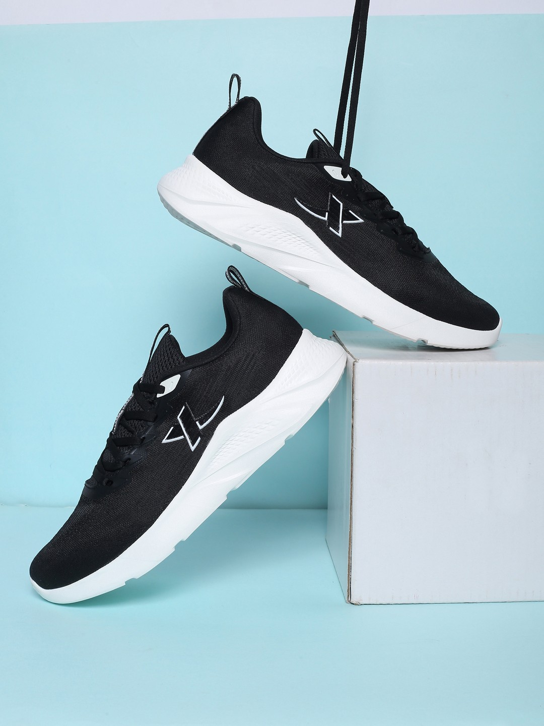 

Xtep Men Black Textile Running Non-Marking Shoes