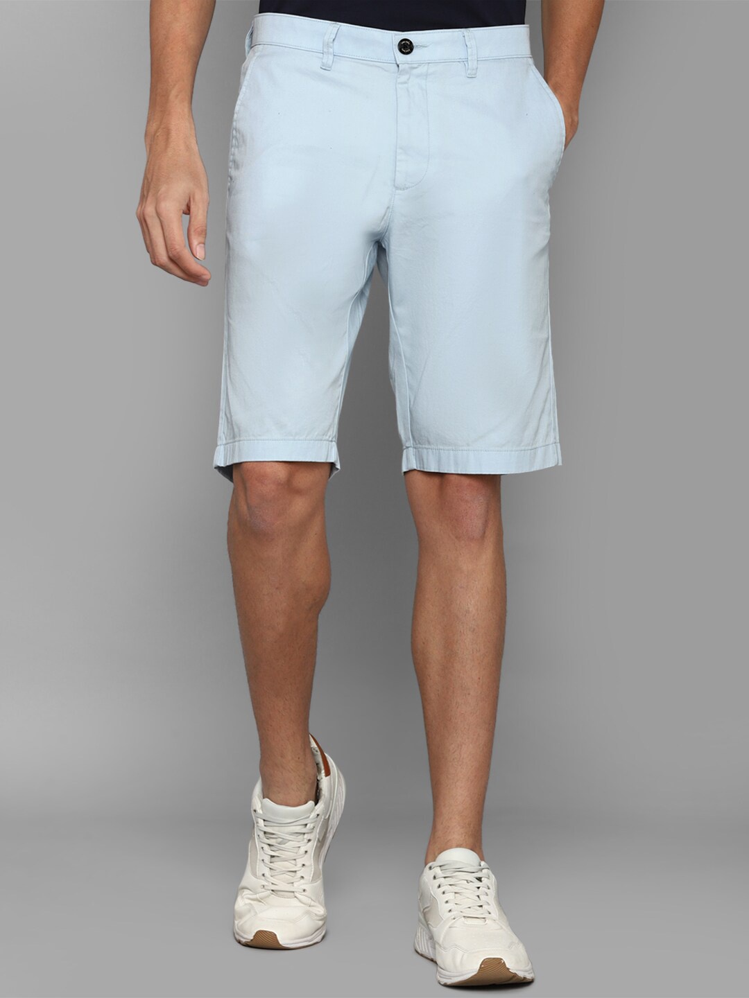 

Allen Solly Men Blue Solid Cotton Slim Fit Shorts