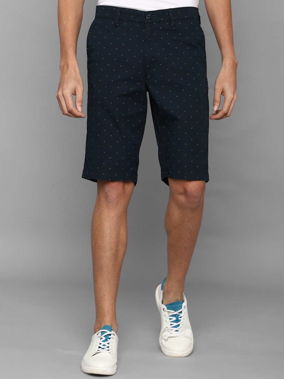 

Allen Solly Men Navy Blue Printed Slim Fit Shorts