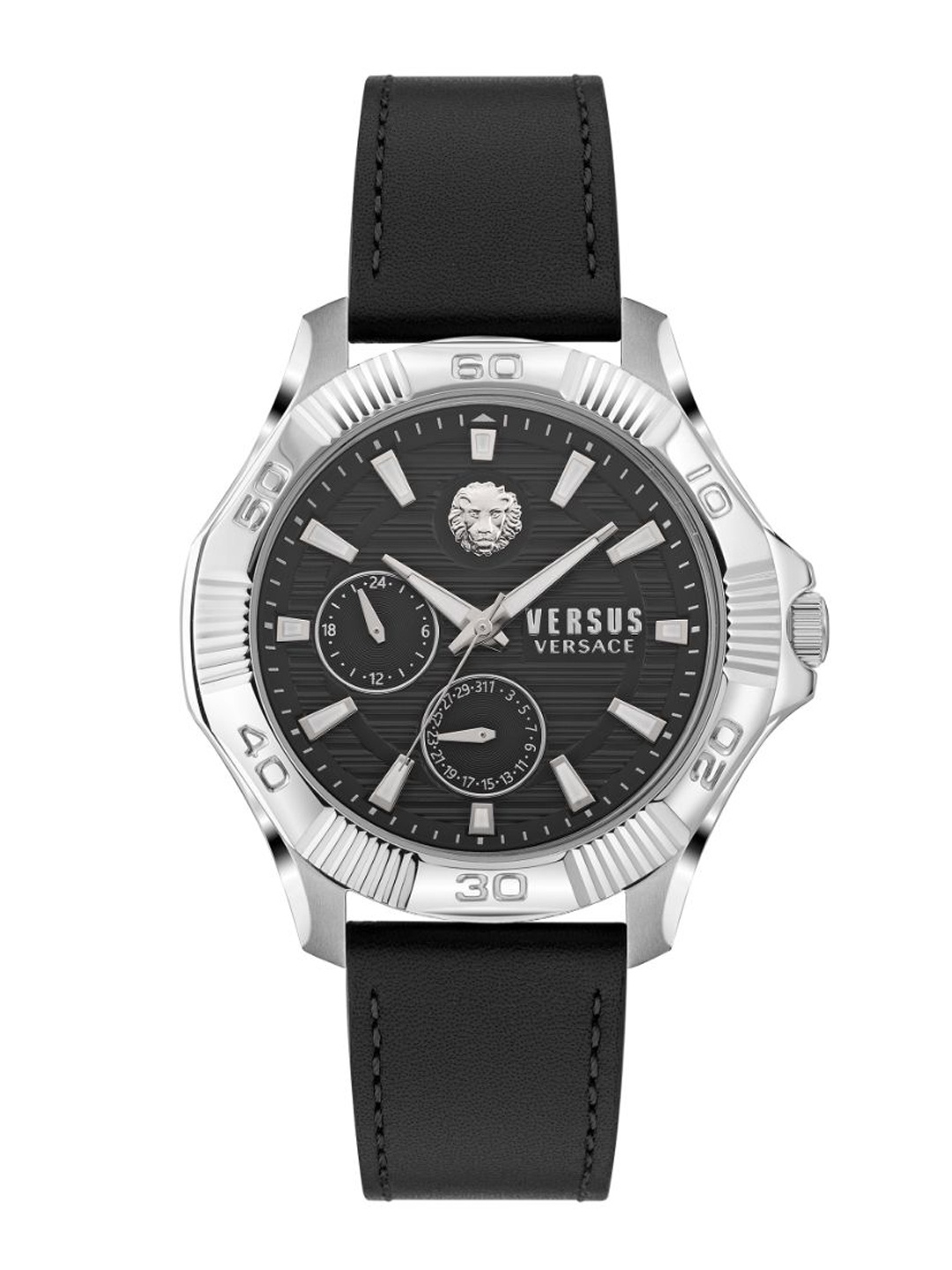 

Versus Men Black Brass Dial & Black Leather Straps Analogue Watch VSPZT0121-Black