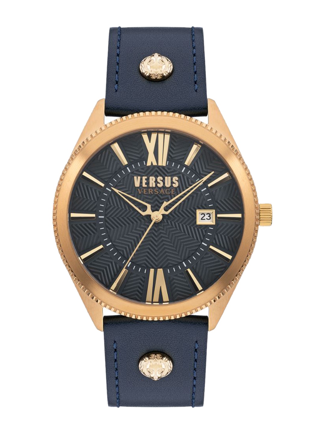 

Versus Men Blue Brass Dial & Blue Leather Straps Analogue Watch