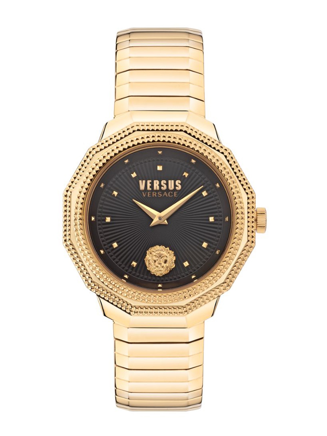 

Versus Women Black Dial & Gold Stainless Steel Bracelet Style Analogue Watch-VSPZL0521