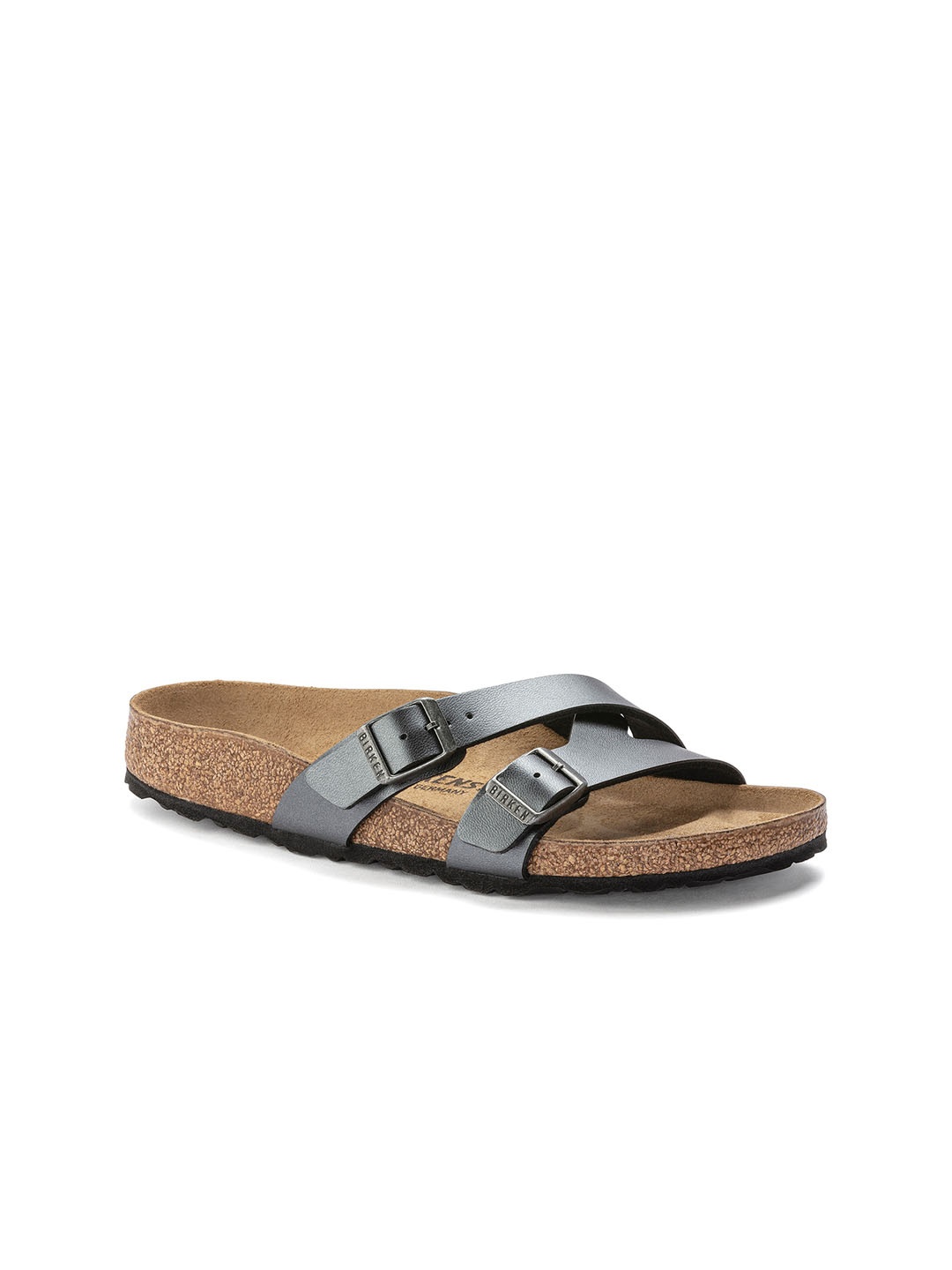 

Birkenstock Women Narrow Width Black Yao Buckles Flats