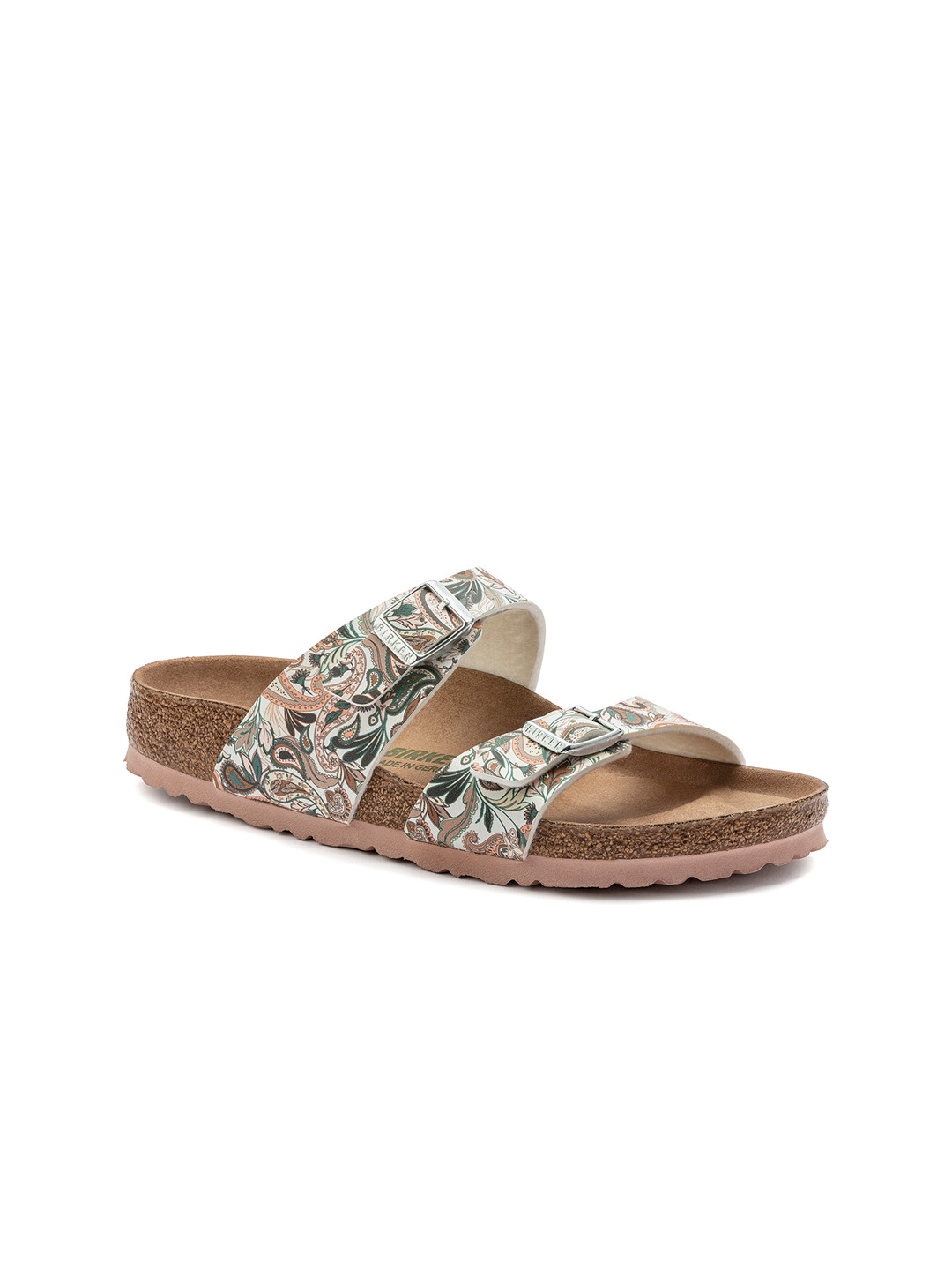 

Birkenstock Women Brown Printed Sydney Narrow Width Buckles Flats