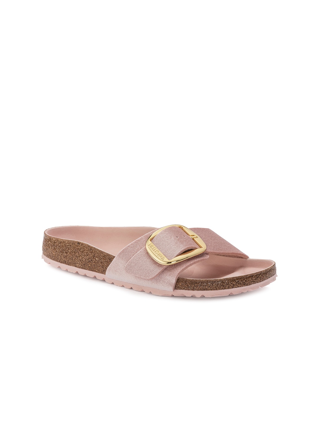 

Birkenstock Women Narrow Width Pink Embellished Buckles Madrid Open Toe Flats