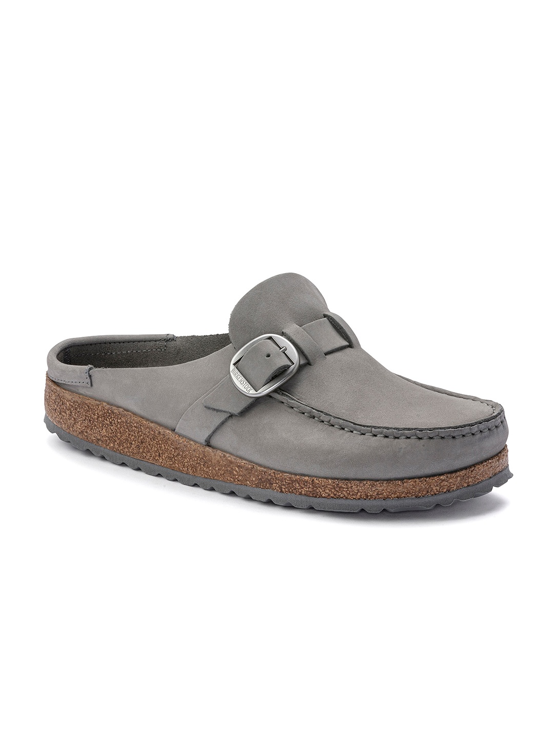 

Birkenstock Buckley Dove Gray Narrow Width Nubuck Leather Slippers, Grey