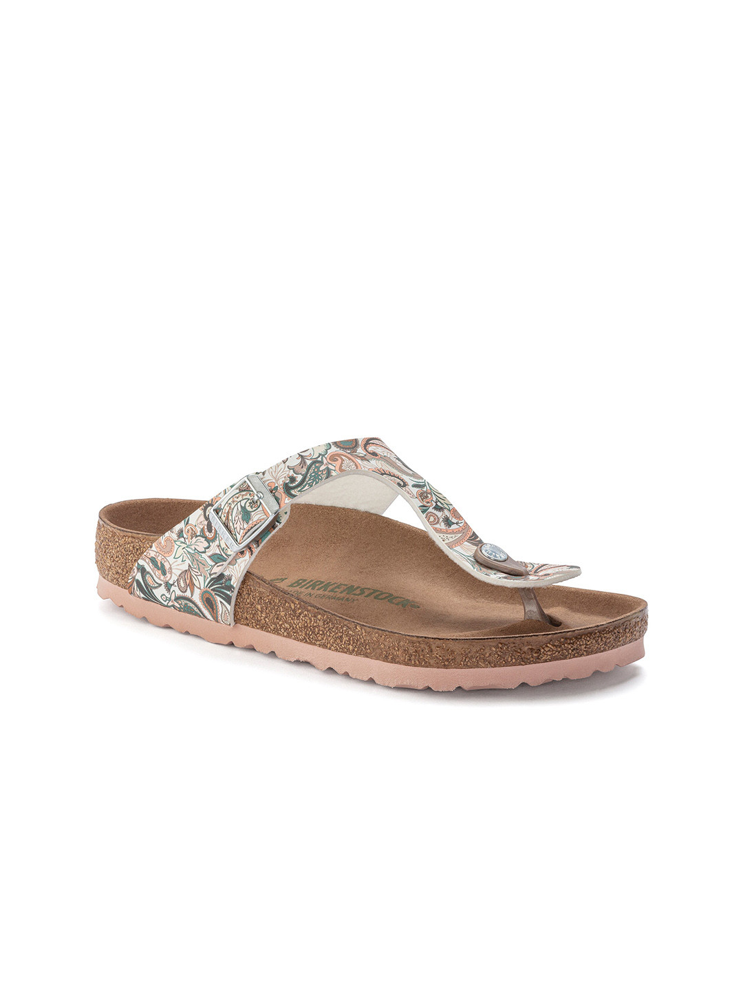 

Birkenstock Women Regular Width Pink Printed Gizeh T-Strap Thong Flats Flats