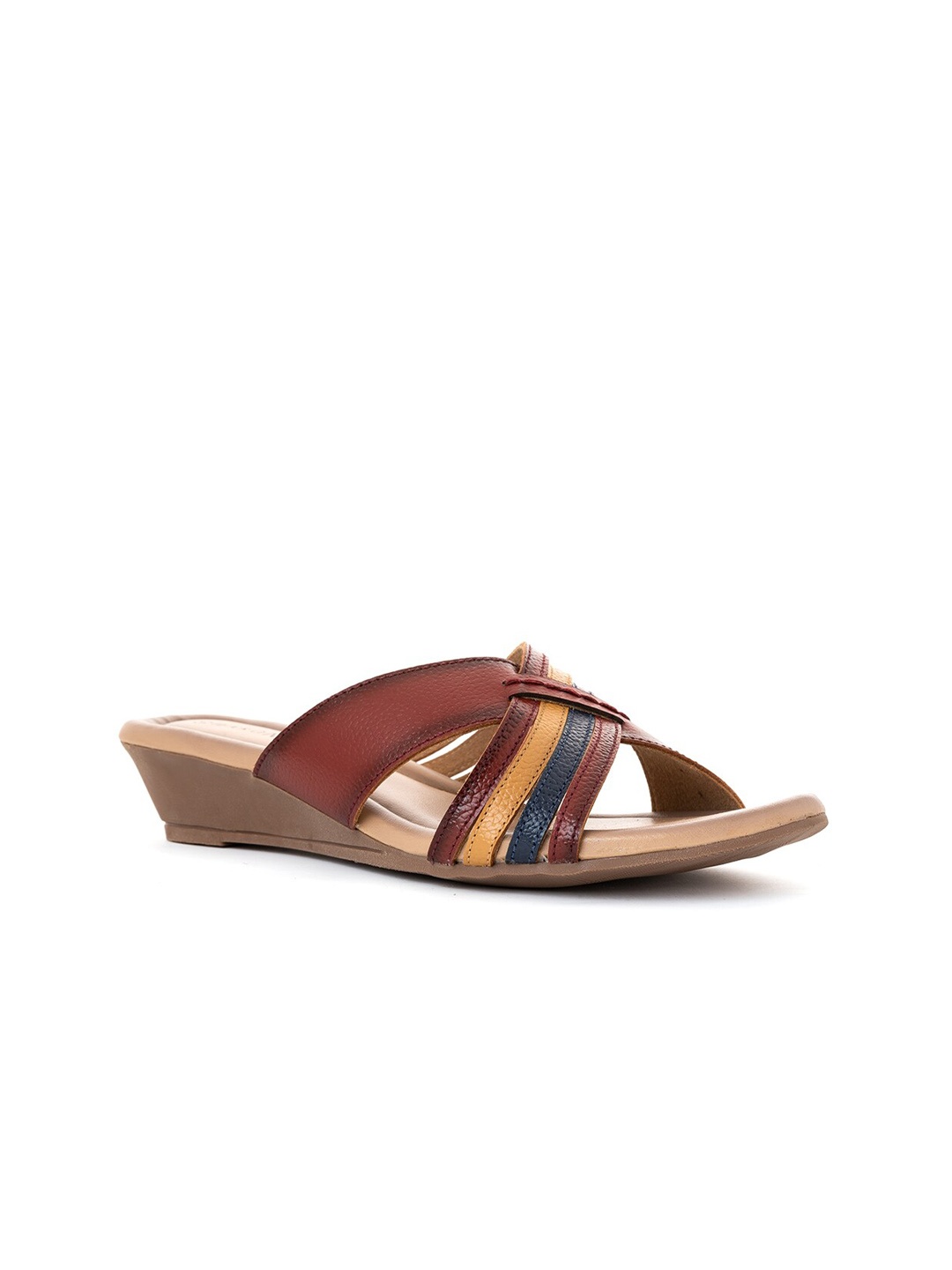 

Khadims Sharon Leather Flat Mule Sandal for Women, Multi