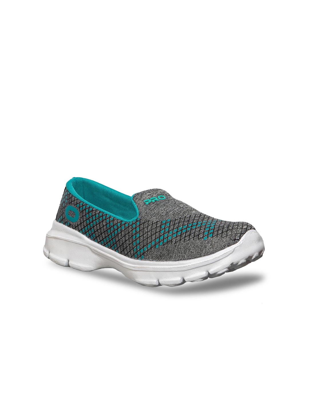 

Khadims Women Turquoise Blue Woven Design Slip-On Sneakers