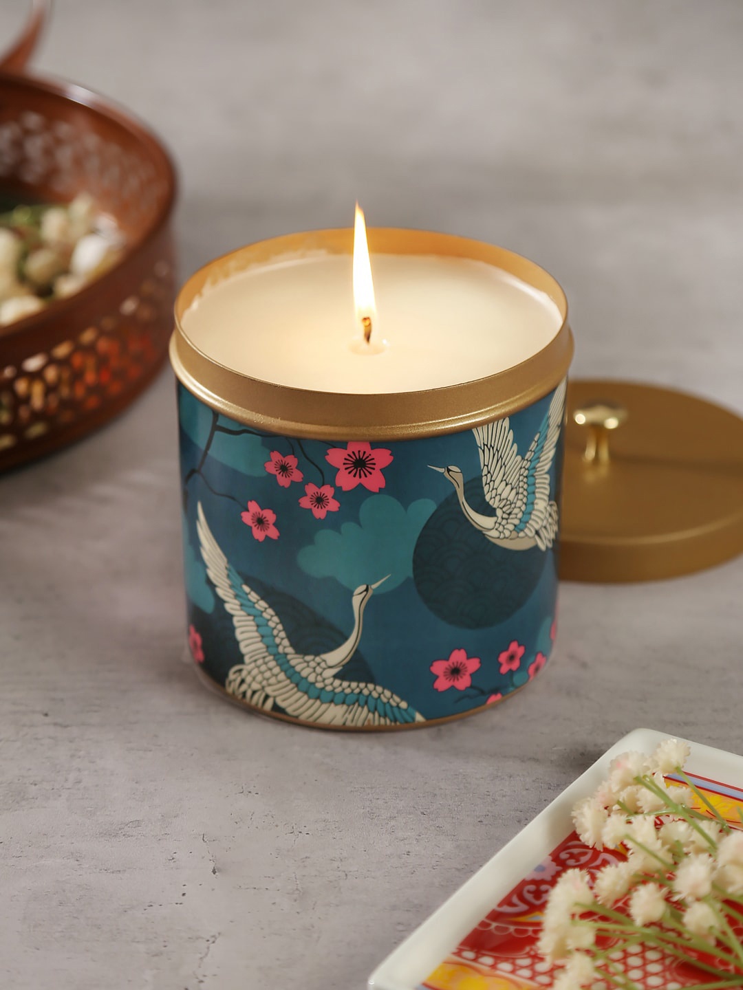 

India Circus by Krsnaa Mehta Blue Printed Candle Votives