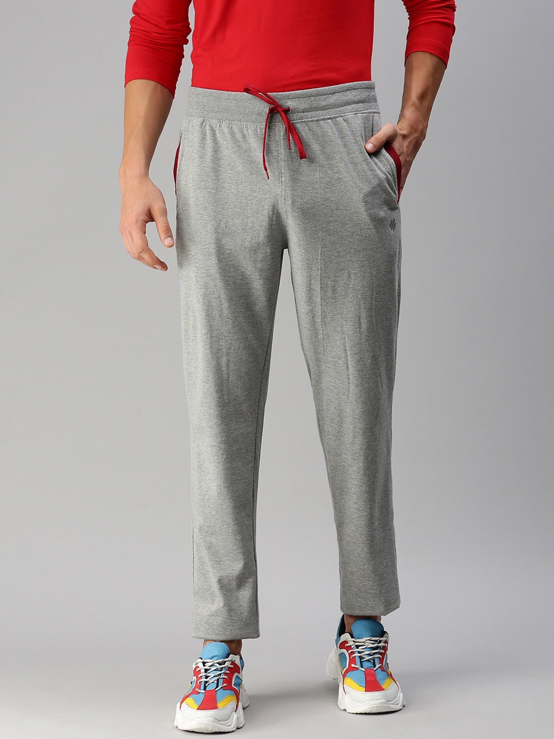 

ONN Men Grey Melange Solid Track Pants