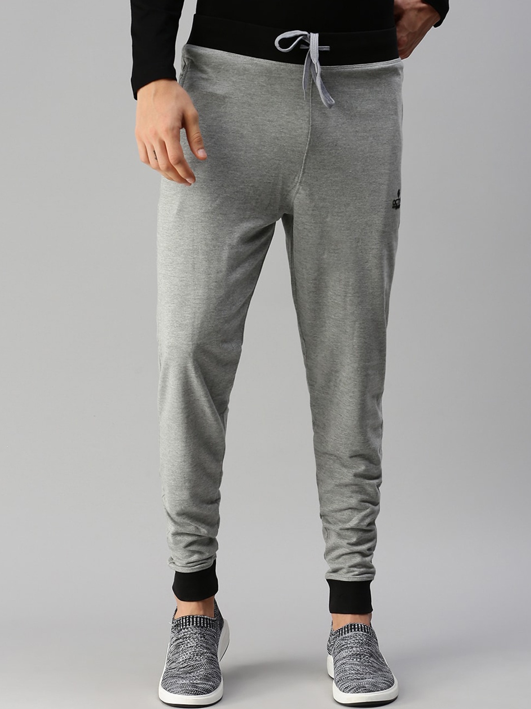 

ONN Men Grey Melange Solid Cotton Joggers