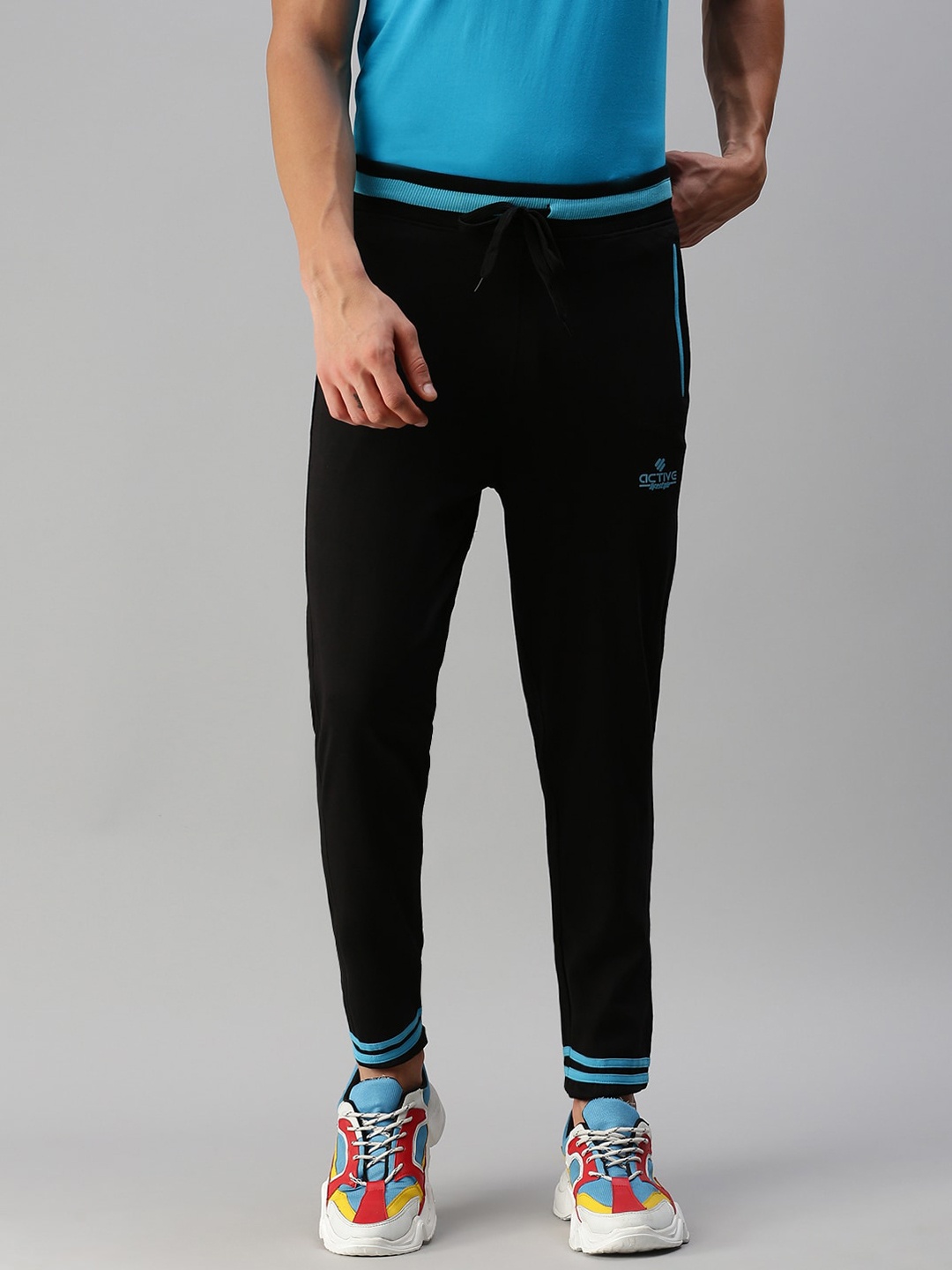 

ONN Men Black Solid Cotton Joggers