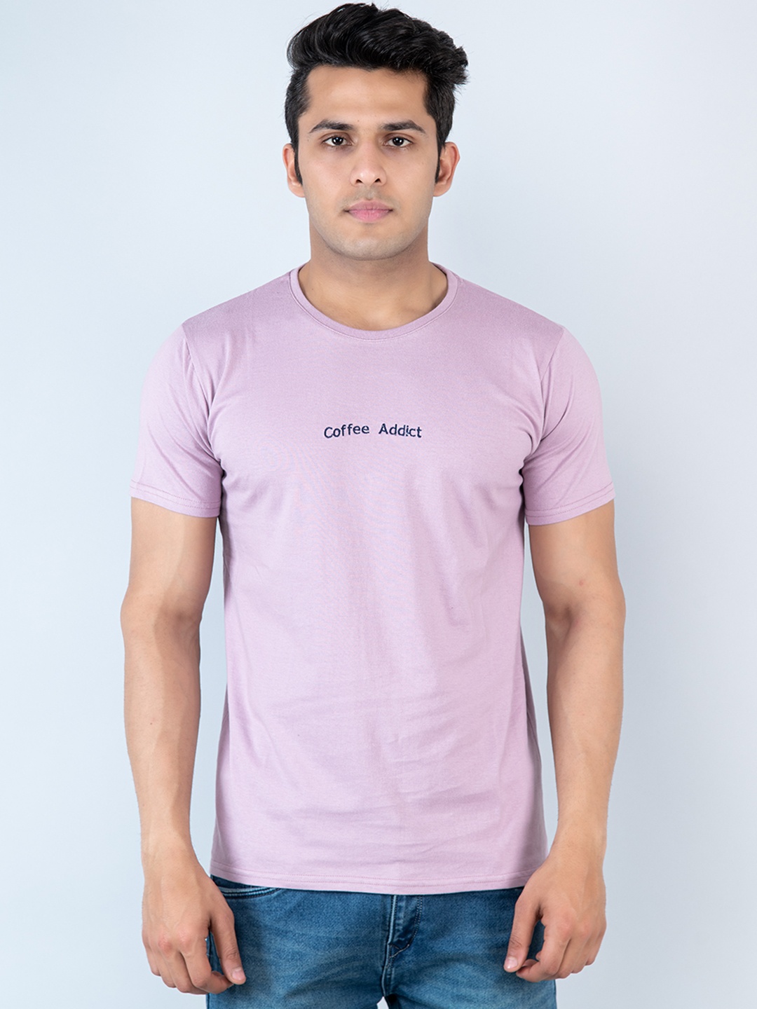 

Tistabene Men Mauve Typography Printed T-shirt