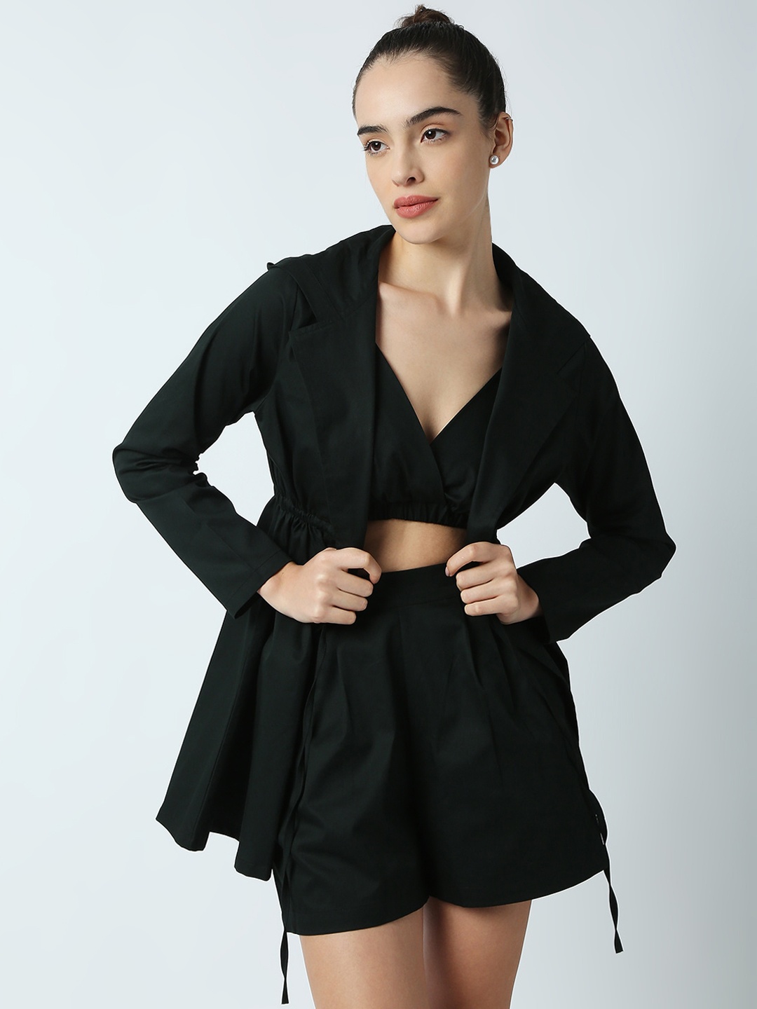 

Disrupt Women Green Solid 3-Piece Pure Cotton Co-Ords Set