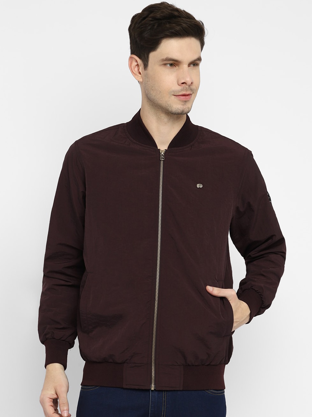 

Red Chief Men Maroon Lightweight Bomber Jacket