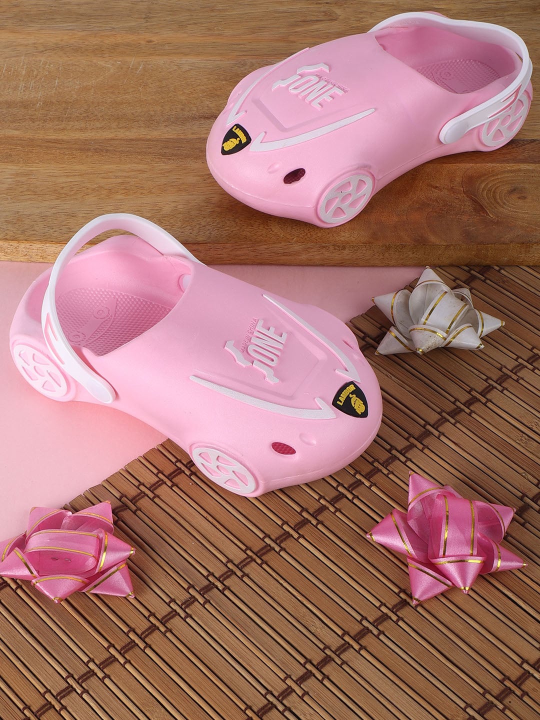 

PASSION PETALS Girls Pink Printed PU Clogs