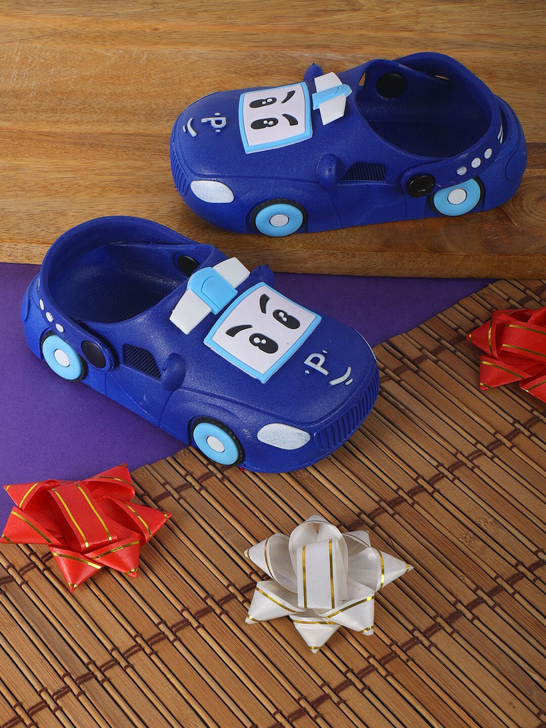 

PASSION PETALS Boys Blue Printed PU Slip-On Sneakers
