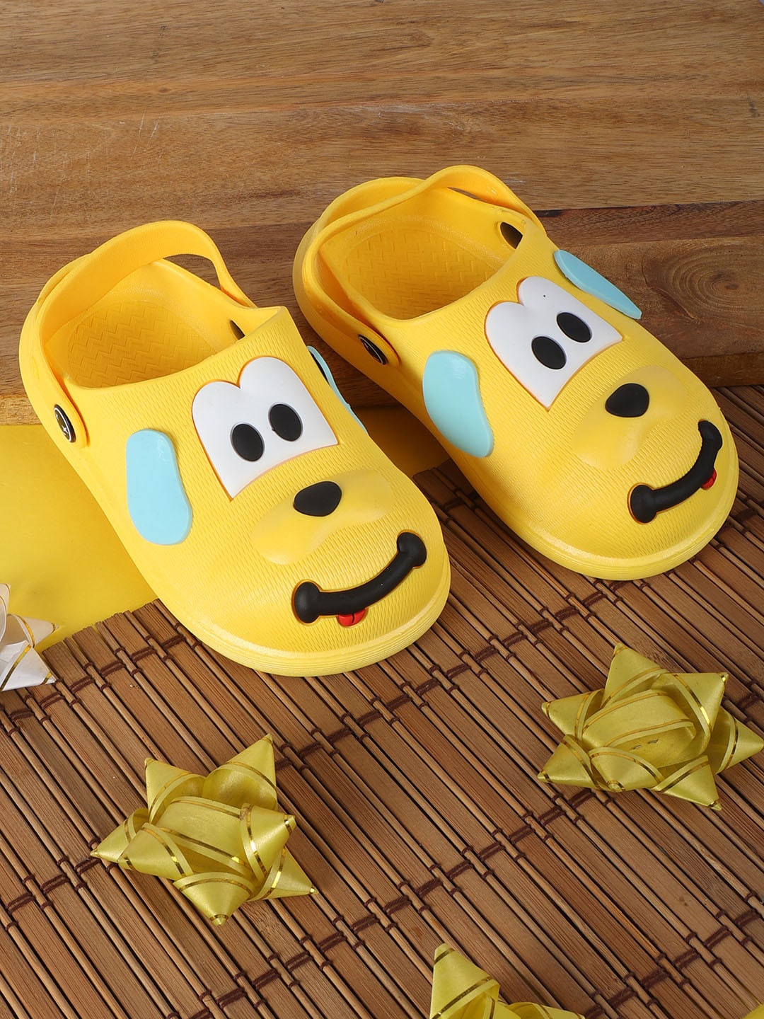 

PASSION PETALS Unisex Kids Yellow Printed PU Sneakers