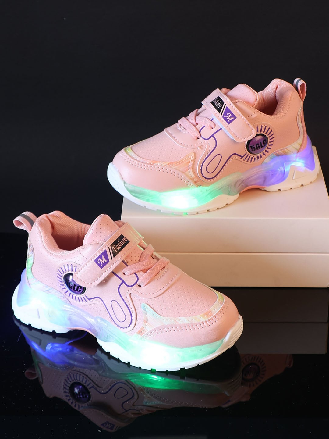 

PASSION PETALS Girls Pink Textured PU Sneakers