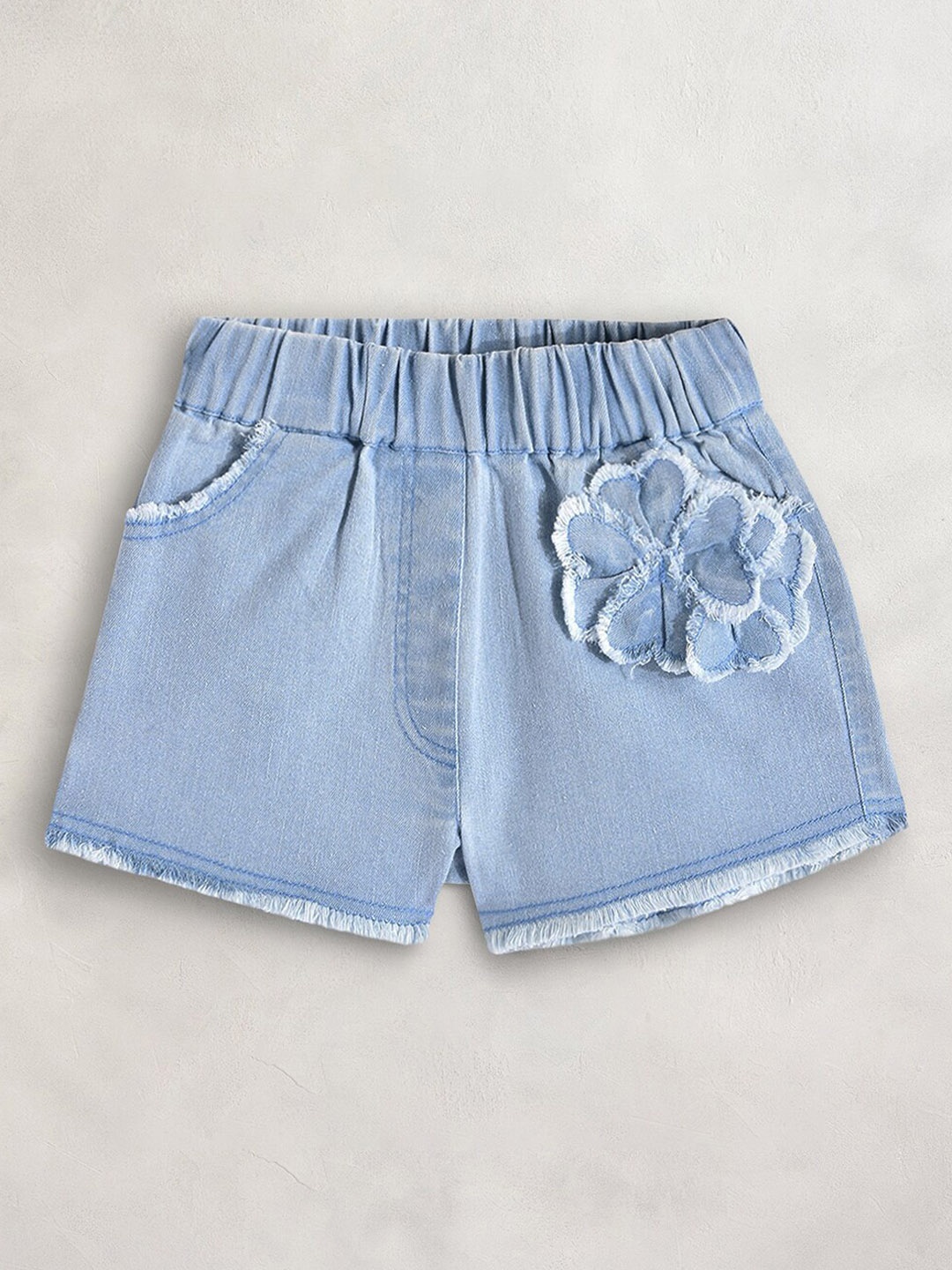 Cherry Crumble Girls Blue Denim Shorts