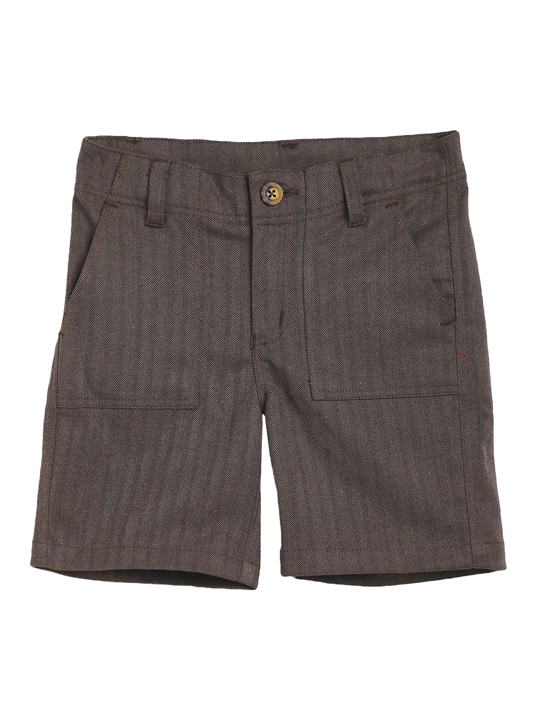 

Cherry Crumble Boys Brown Textured Checked Shorts