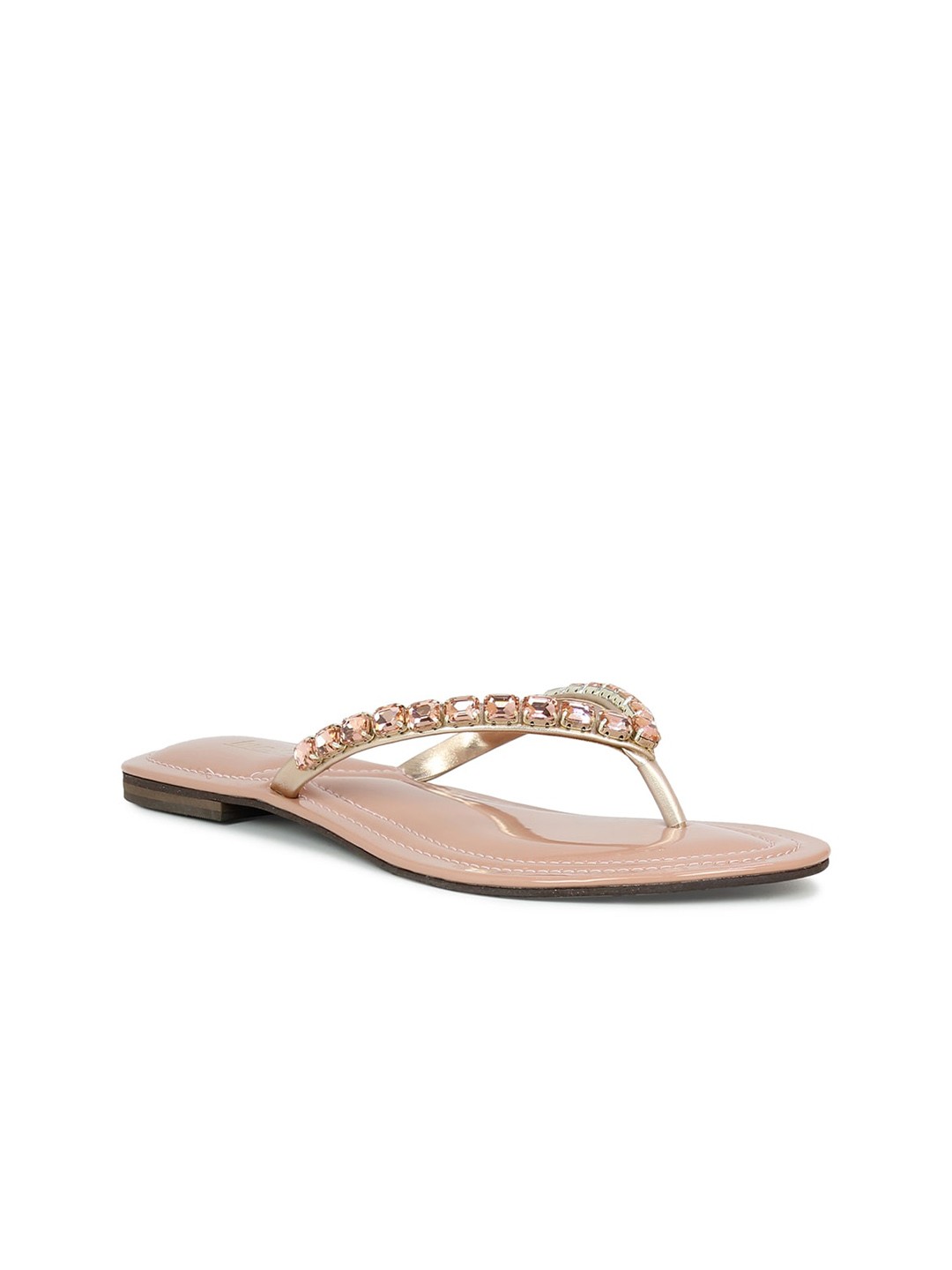 

Inc 5 Women Copper-Toned Embellished Leather Ethnic Flats