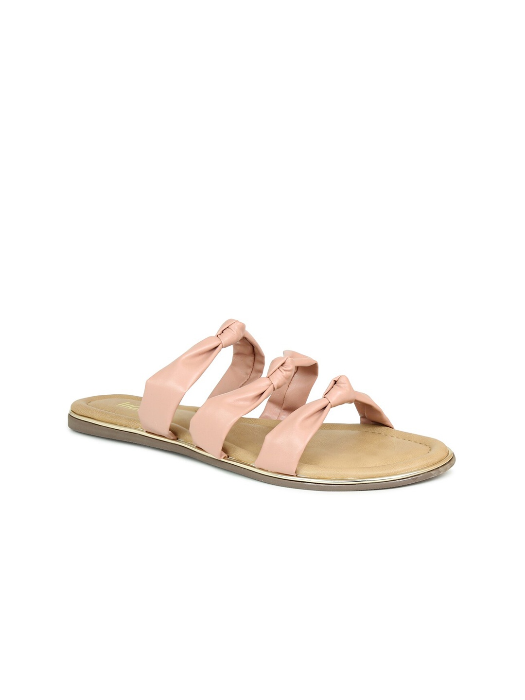 

Inc 5 Women Peach Knotted Straps Open Toe Flats