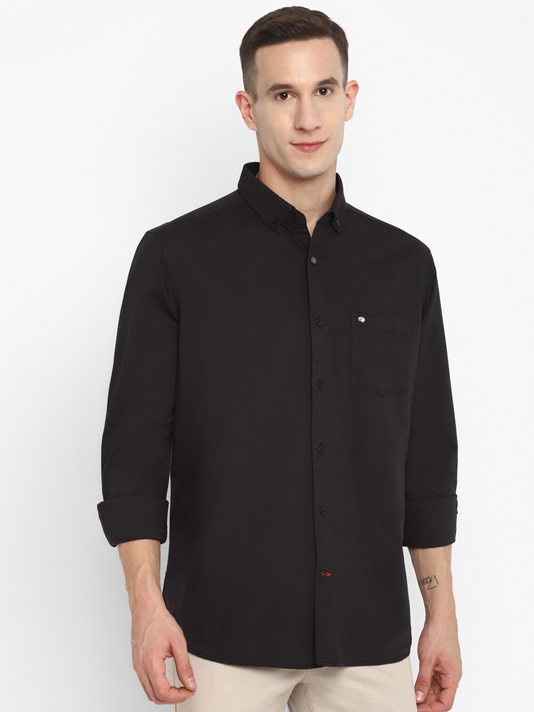 

Red Chief Men Black Slim Fit Casual Shirt