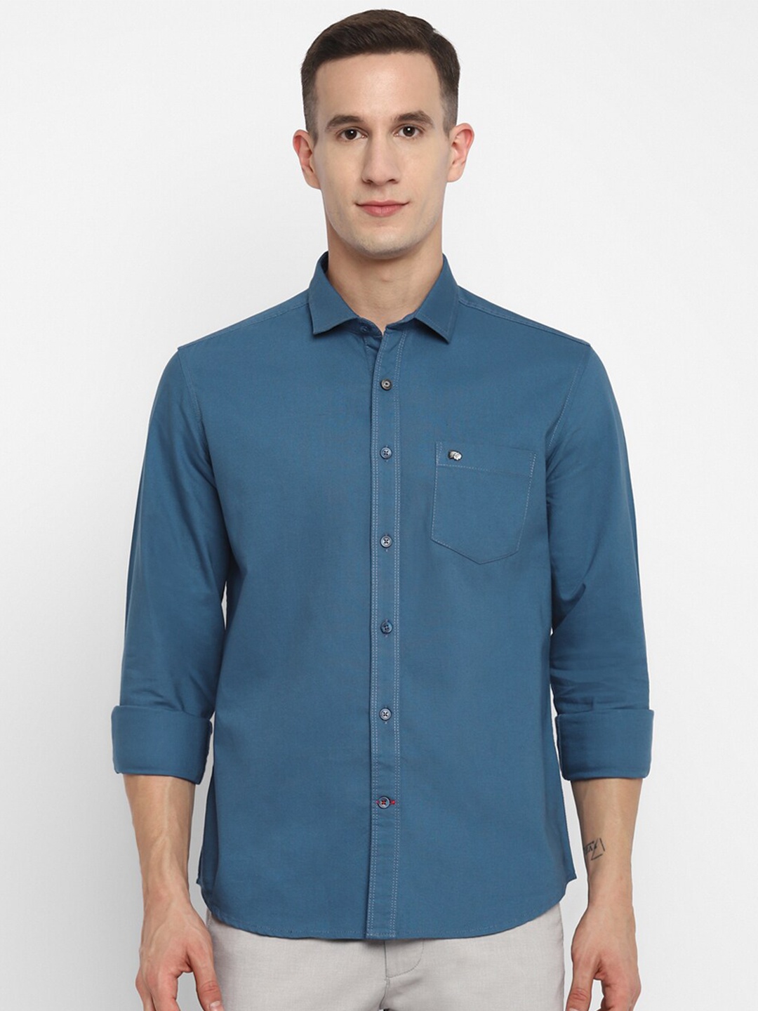

Red Chief Men Blue Slim Fit Casual Shirt