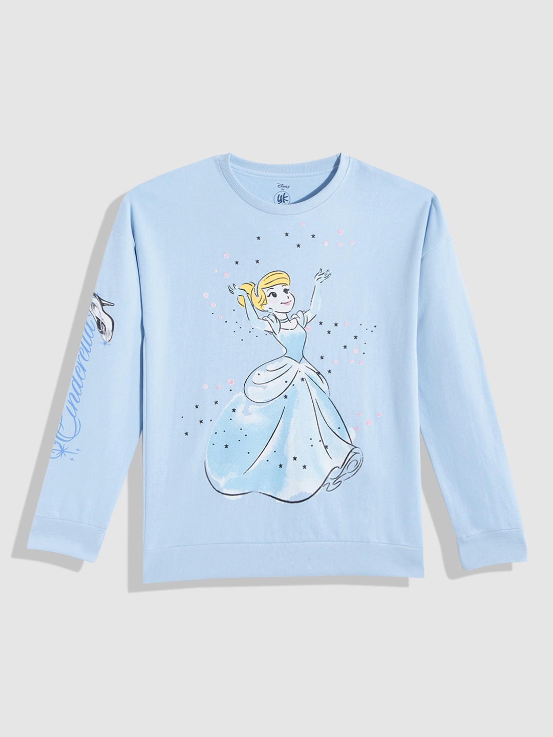 

YK Girls Blue & White Cinderella Printed Sweatshirt