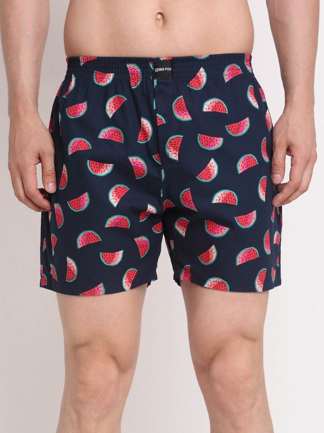 

Big Fox Men Blue Printed Pure Cotton Boxer