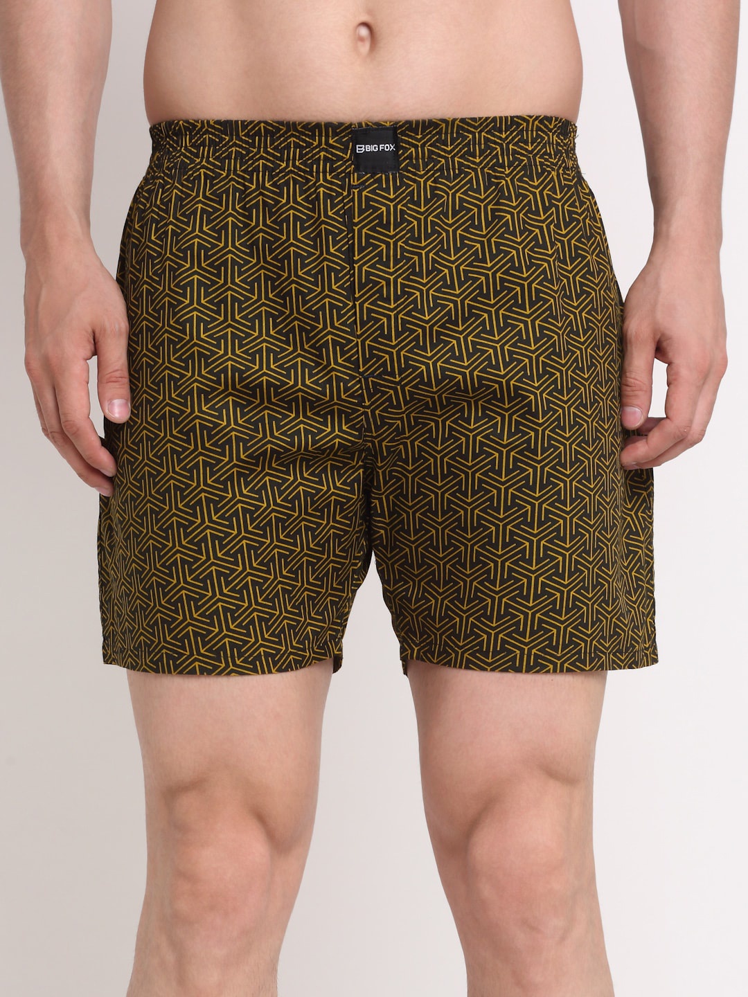 

Big Fox Men Oliver Green Printed Boxers, Olive